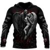 Spring Autumn Men's Hoodies Sweatshirt 3D Print Reaper Skull Angel And Demon Man Clothing Fashion Casual Pullover Sweater Male