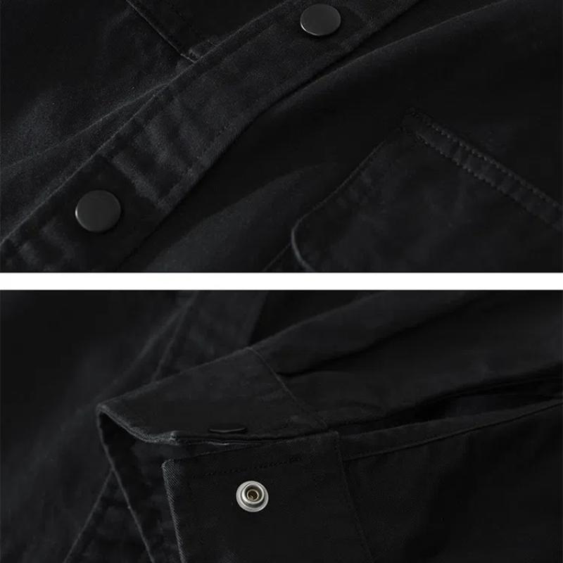 Рубашки-карго в японском стиле для мужчин, новые модные повседневные рубашки с длинным рукавом из 100% хлопка для мужчин, весна и осень, уличная одежда, свободные топы для молодежи