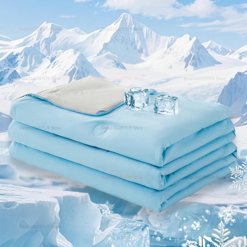 Cooling Blanket For Bed Silky Air Condition Comforter Lightweight Cooled Summer Quilt With Double Side Cold & Cooling Fabric