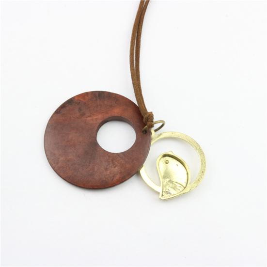 Ожерелье-подвеска, длинная винтажная декоративная двухслойная одежда, соответствующая деревянной цепочке для свитера, в этническом стиле