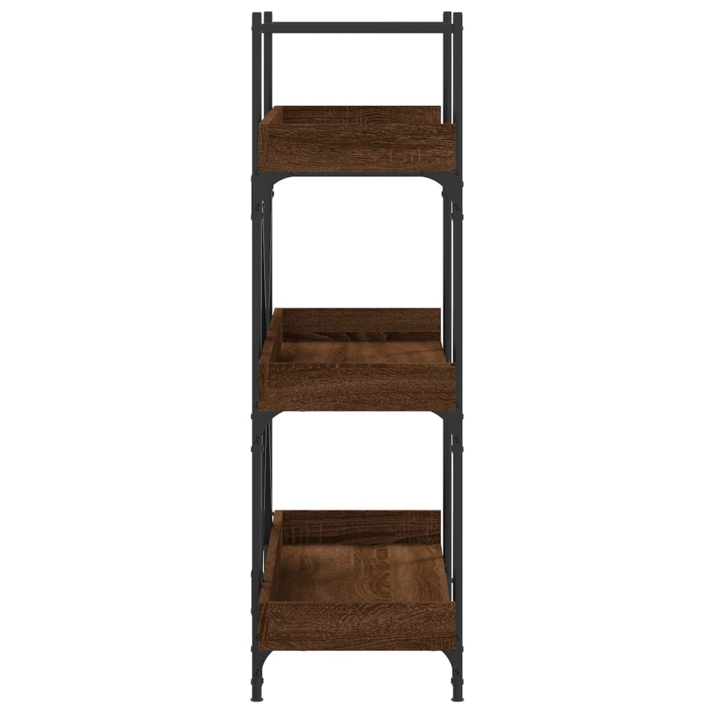 Bookshelf 3 Shelves Brown Oak Effect 100 x 33 x 108.5 cm