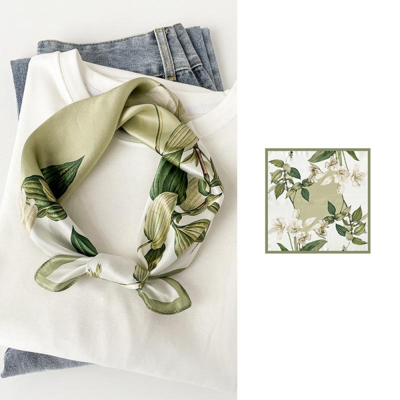 53 Plain Crepe Satin Silk Scarf Silk High-End National Style Printing 100% Mulberry Silk Silk Luxury Silk Square Scarf Women'S Scarf