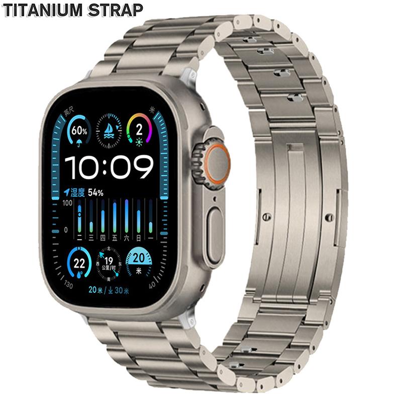 Роскошный титановый ремешок для Apple Watch Ultra 3/2 49 мм 46 мм 45 мм 44 мм 42 мм Металлический браслет для Iwatch Серии 11 10 9 8 7 6 5 4 Браслет