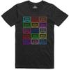 Mens T Shirt 80's C90 Cassette Mix Tape Multi Colour Retro Music Top