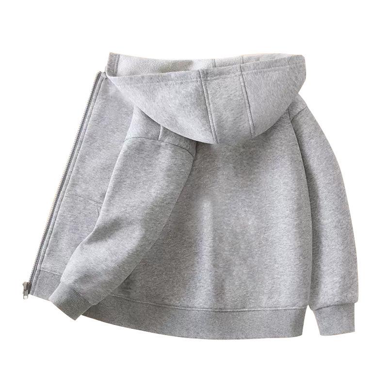 2024 Kids' Hoodie Cardigan with Zipper and Pockets - Boys' and Girls' School Uniform Outerwear