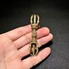 Brass Five-pronged Vajra (8.2cm Long) - Buddhist Altar Implement, Esoteric Buddhist Ritual Implement, Temple Implement, Hand Implement, Vajra