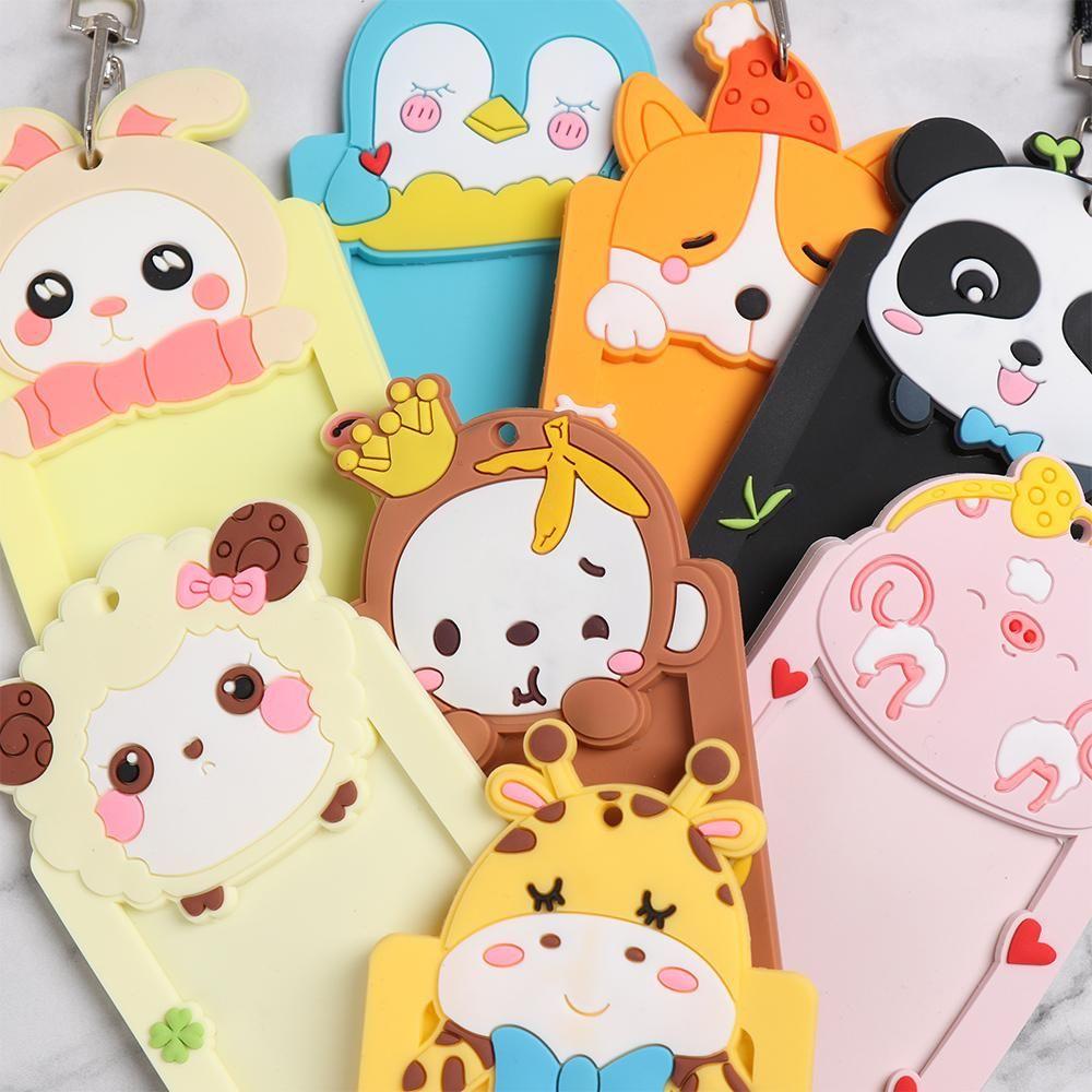 Supplies New Badge Cute Animal Protector Cover Name Card Card Holders Card Sleeve ID Card Pouch