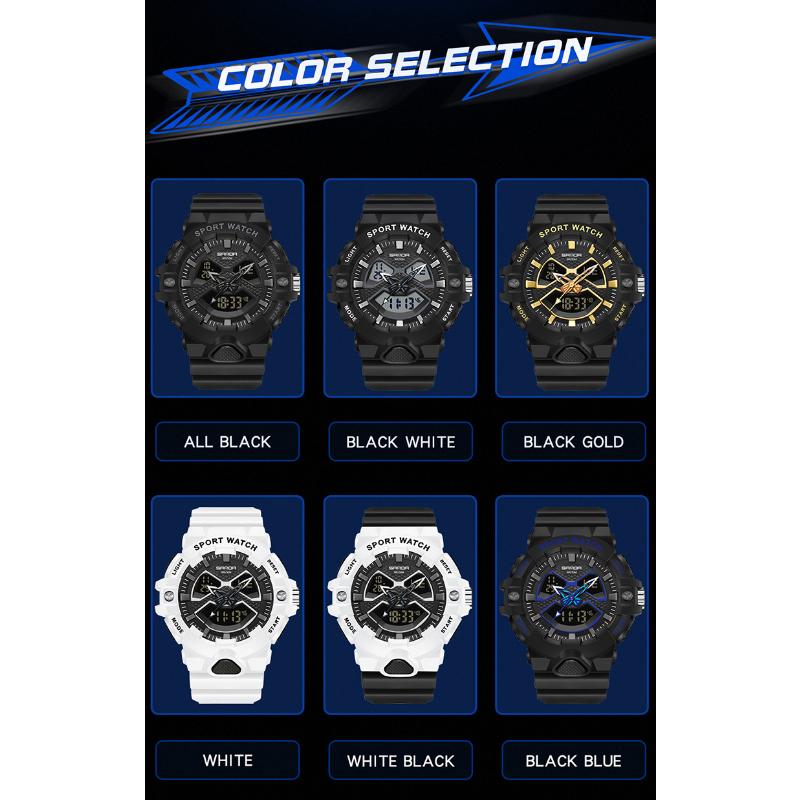 SANDA New Electronic Watch Multifunctional Outdoor Sports Waterproof Men's Watch Simple Creative Watch