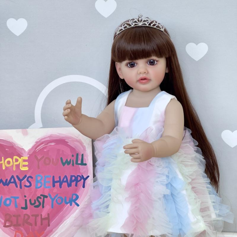 Реалистичная 55 см полностью силиконовая кукла Reborn Baby Betty So Truly Like Toddler Baby Dolls для девочек с прямой ножкой, стоящая Reborn Boneca Menina, подарок для ребенка