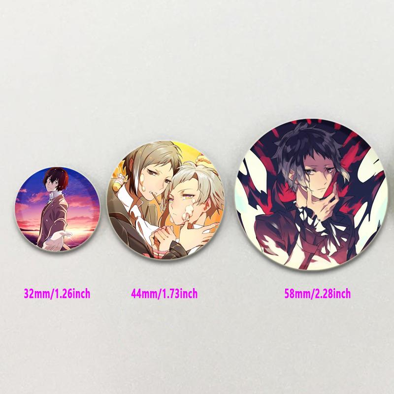 Значок Bungo Stray Dogs 32/44/58 мм, агентство Atsushi Nakajima Dazai Osamu, мягкая пуговица, декоративная шляпа ручной работы, значок, подарочный аксессуар