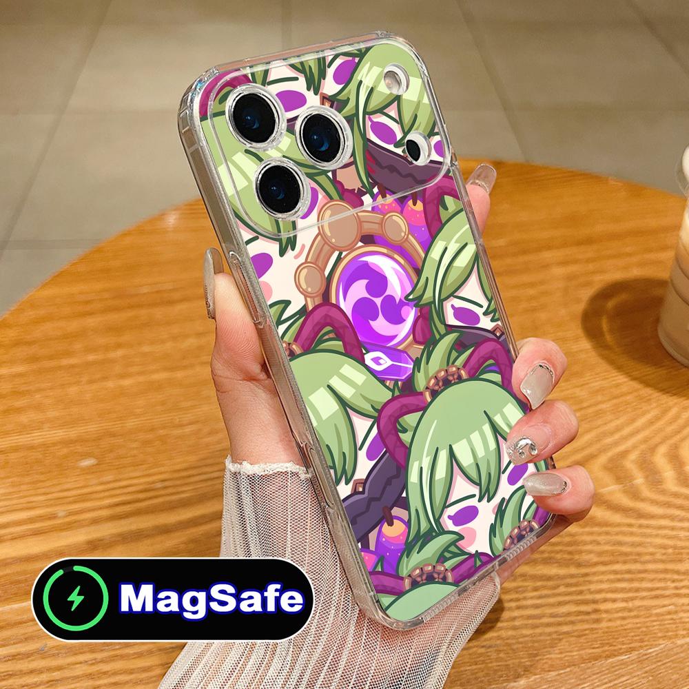 Игровой чехол для мобильного телефона GI Kuki Shinobu для iPhone 17 16 15 14 13 12 11 Air Pro Max Plus Mini Magsafe Прозрачный Цветной Чехол Роскошный