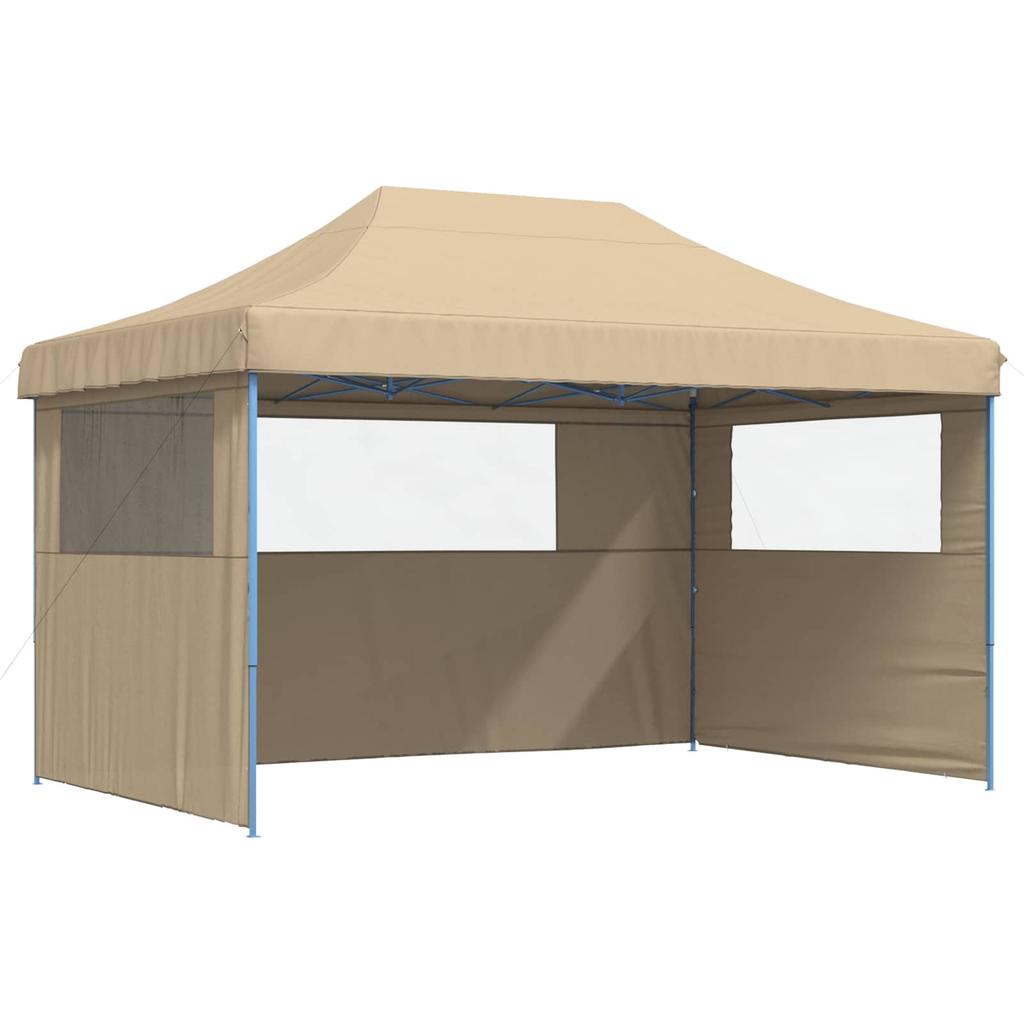 Pop Up Folding Party Tent with 3 Side Panels Beige