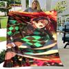 Anime Cartoon Demon Slayer Blanket,Flannel Blanket Throw Blanket,Sherpa Warm Children's Blanket for Living Room Bedroom Beds