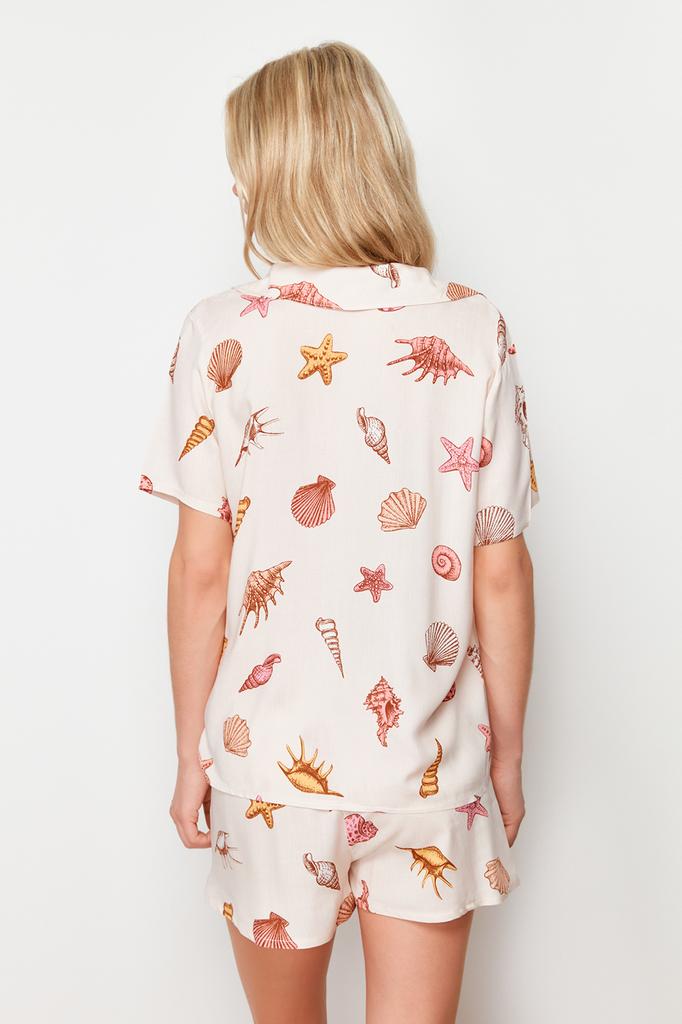 Women's Fashion New Pajama Set Multi-Color Printed Viscose Woven Pajama Set