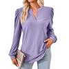 Осенне-зимняя новая однотонная свободная футболка с v-образным вырезом и длинными рукавами, женские топы