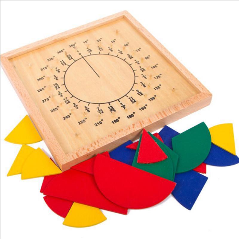 Baby Toys Circular Mathematics Fraction Division Teaching Montessori Board Wooden Toys Child Educati