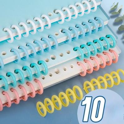 10 шт. Новые кольца-пружины для переплета на 6 отверстий Альбом для скрапбукинга Зажимы для спирального переплета Милые канцелярские товары Студенческие школьные принадлежности