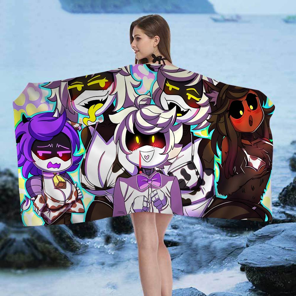 Murder-Drones Cartoon Beach Towel Colorful Bath Towels For Girl Microfiber Quick Dry Sand Free Beach Yoga Spa Gym Pool