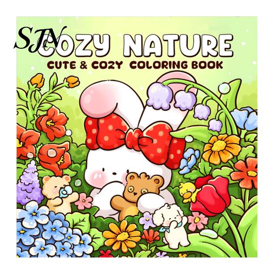 Creative Hobbies for Adults Cozy Nature Coloring Book, Relaxing Floral And Animal Patterns, Cotton Markers Friendly Paper Journals Pulp DIY