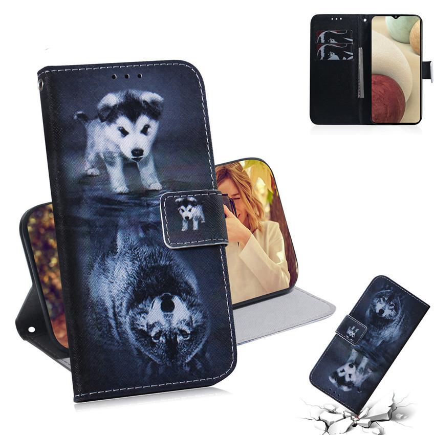 3d Animal Card Slot Wallet Case For Samsung Galaxy A12 5g Panda Dog Cat Tiger Lion Painted Book Flip Leather Phone Cover A12