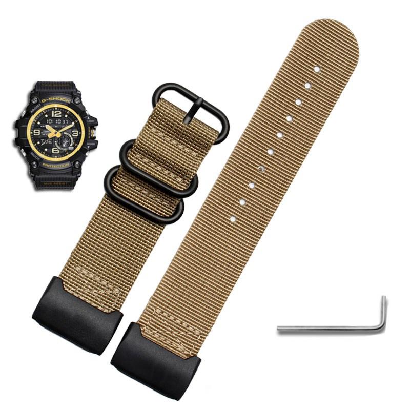 Нейлоновый ремешок для часов для Casio G-SHOCK Modified Small Mud King GG-1000 GWG-100 GSG-100 Канвасовый ремешок для часов Черный Хаки Браслет