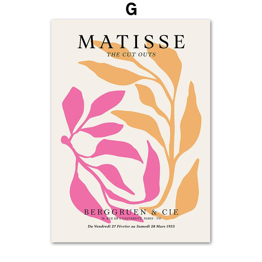 Abstract Henri Matisse Flower Tiger Coral Eye Geometry Vintage Posters Canvas Painting Wall Art Print Picture Living Room Decor