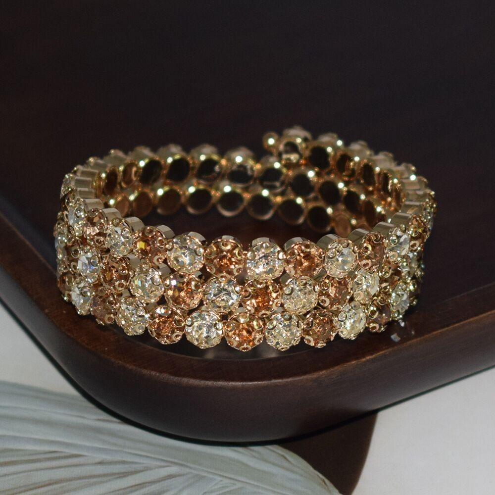 Rhinestones Bridal Jewelry Hand Wrist Bracel Crystal Bracelets Wedding Bangles Five Rows Bangles