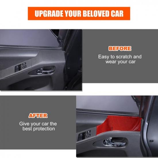 Red Carbon fiber Door Window Upper Trim Sticker For Nissan Frontier 2005-21