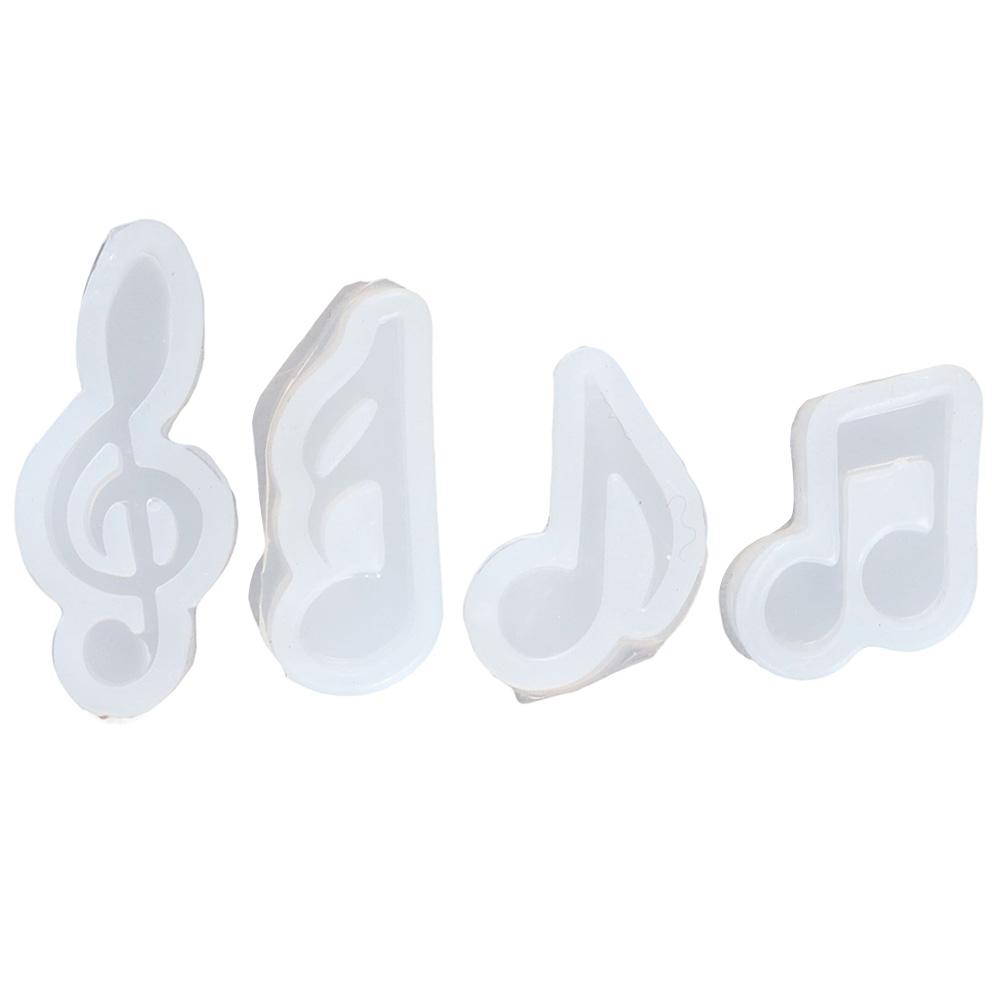 4 шт. Белая силиконовая форма в виде музыкальной ноты Силиконовая форма для музыкальной ноты Силиконовая форма для фреши Заготовка для свечи