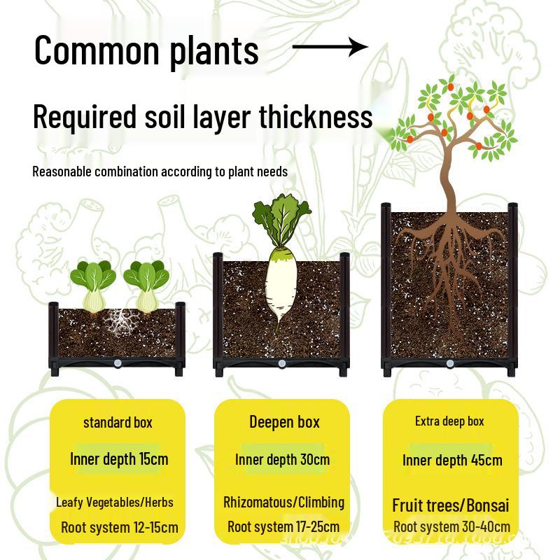 Extra-Large Thickened Raised Plastic Planter for Vegetables - Ideal for Family Rooftop or Balcony Gardening