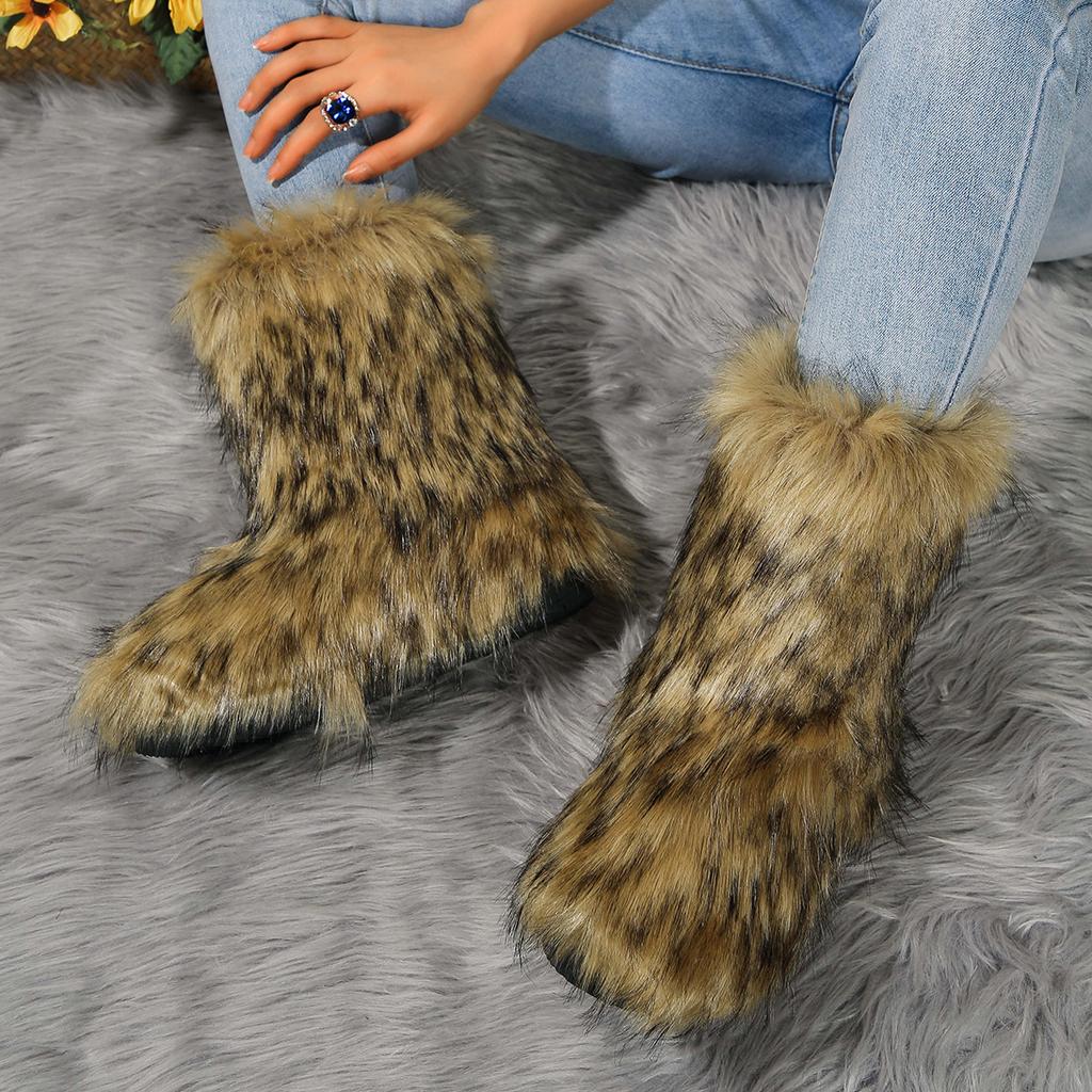 Модные новые зимние меховые цельные женские зимние сапоги из меха енота, меховые ботинки для улицы, сапоги средней длины