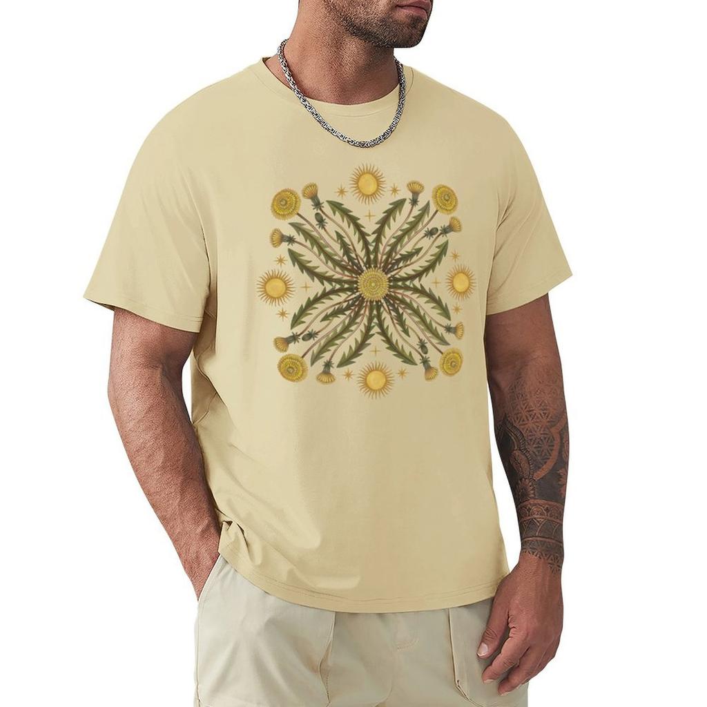 Футболка с рисунком мандалы и одуванчика, большие футболки с рисунком, футболки больших размеров, пустые футболки для мужчин
