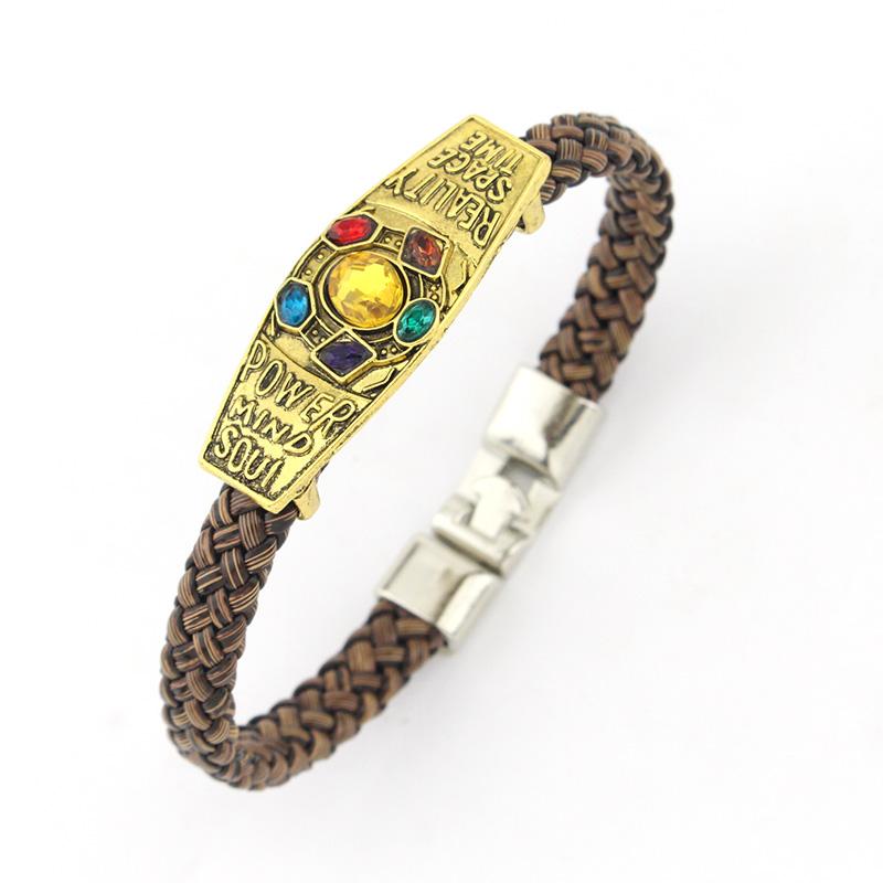 Endgame Thanos Infinity Stones Gauntlet Bracelet Ring Hand Chain Bracelet Prop Iron Man Cosplay Women Men Jewelry Gifts