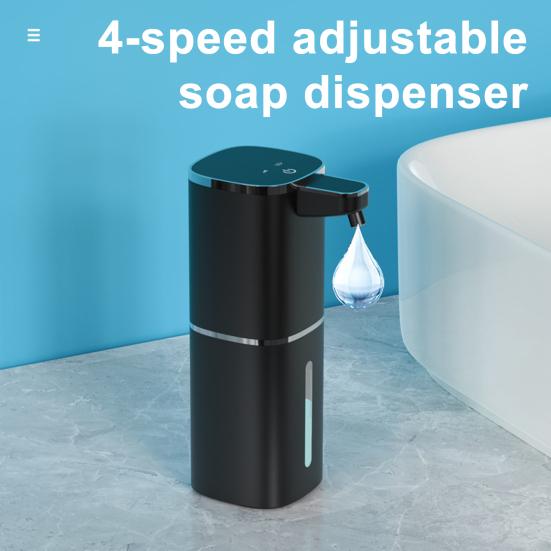 Автоматический дозатор мыла Без касания Водонепроницаемый IPX5 USB-перезаряжаемый 4-уровневая регулировка объема Дозатор мыла с непрерывным потоком 10 секунд