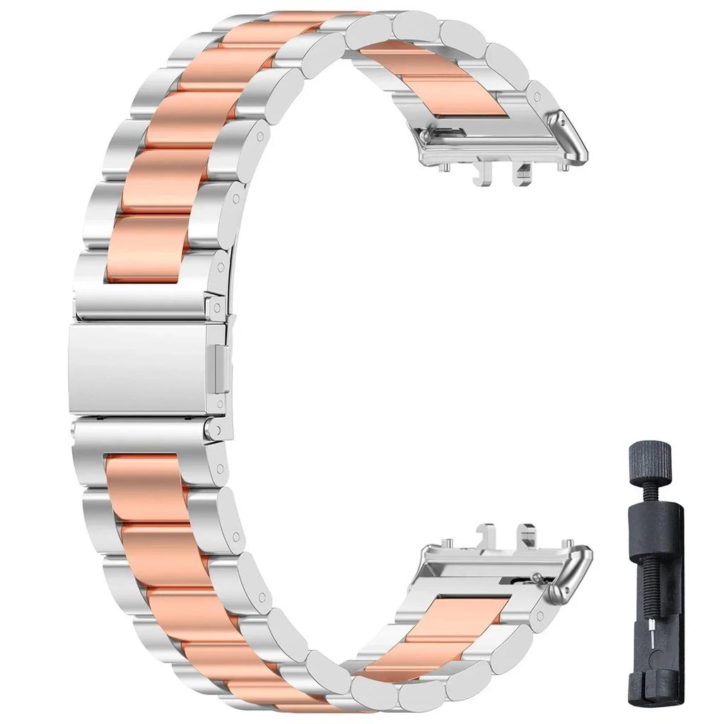 Ремешок из нержавеющей стали для Samsung Galaxy Fit 3, металлический браслет, роскошный деловой ремешок для Samsung Galaxy Fit3 SM-R390, аксессуары
