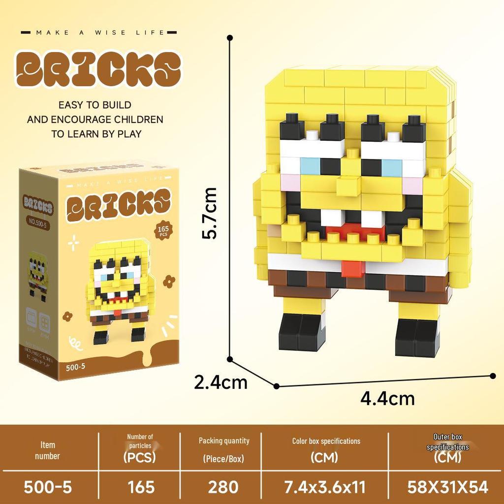 Micro Particle Cartoon Figure Building Blocks for Kids - Assembly Toys & Hanging Ornaments