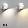 LED Indoor Wall Lamps with mah Rechargeable Battery 360 Rotation Wall Light Adjustable Modern Nordic Fixtures Bedroom Decor