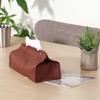 Fuji Boeki Tissue Case, Width 26.5 x Depth 12.5 x Height 12.5 cm, Brown Leather-Look, 37809