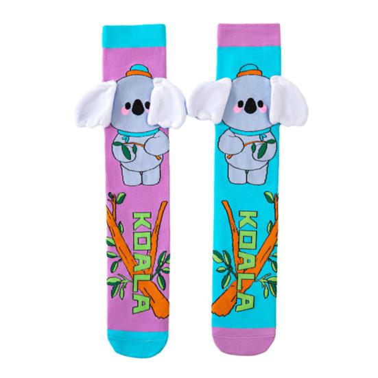 Детские разноцветные носки с животными, милые высокие носки с 3D-ушками, забавные носки до колена для мальчиков и девочек от 3 до 12 лет, рождественские подарки.