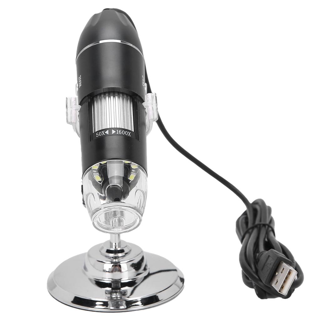 1600X USB Digital Microscope Adjustable 8LED Portable Electronic Microscope with Stand