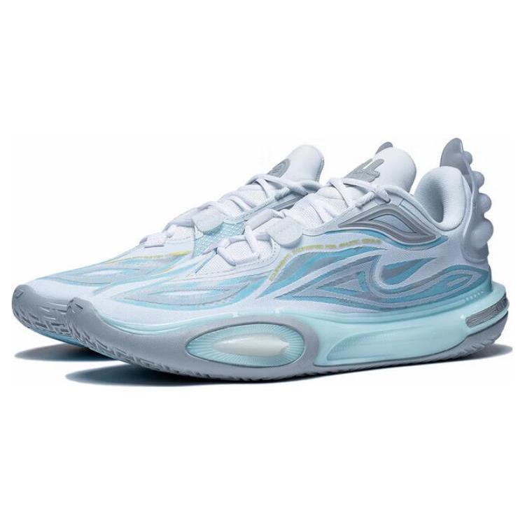 Li Ning All City 11 V2 Амортизация, Износостойкие Низкие Баскетбольные Кроссовки Мужские Сине-Белые ABAT053-4