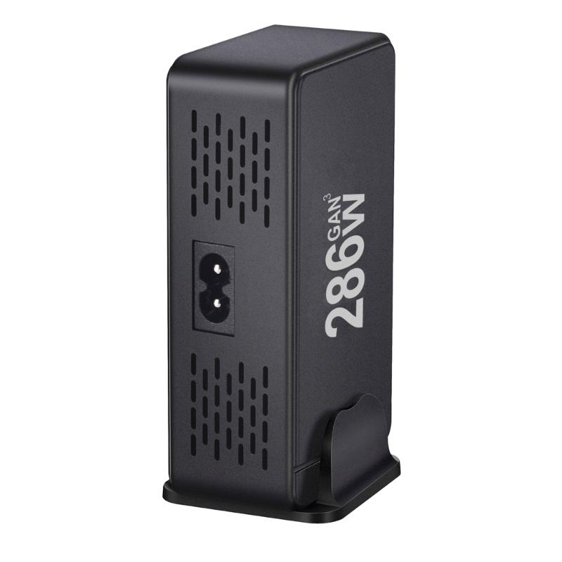 Многопортовая зарядная станция с выходной мощностью 286 Вт, 6 USB C и 2 USB-слота, настольный держатель-подставка для зарядки планшетов и телефонов