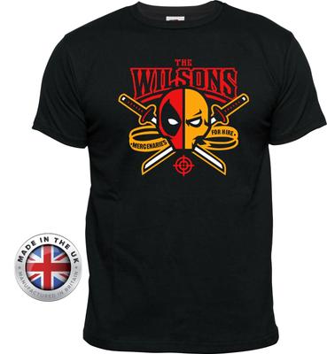 Deadpool T Shirt Deathstroke Black T Shirt Wilson Brothers UnisexLadies Fitted