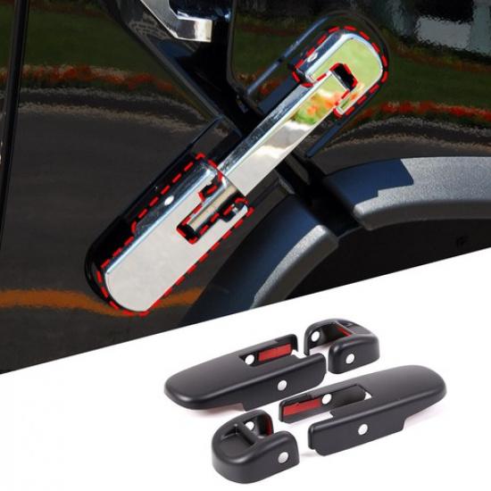 Matte Black Hood Side Hinge Cover Trim Cap Guard For 2003-09 HUMMER H2 SUV SUT