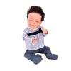 18inch Cute Lifelike Baby Boy Doll Short Hair Washable Vinyl Doll with Feeding Bottle