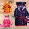 Cute Cartoon Animals Kids Bathrobe Hooded Sleepwear Toddler Long Sleeve Lace Up Nightwear Robe