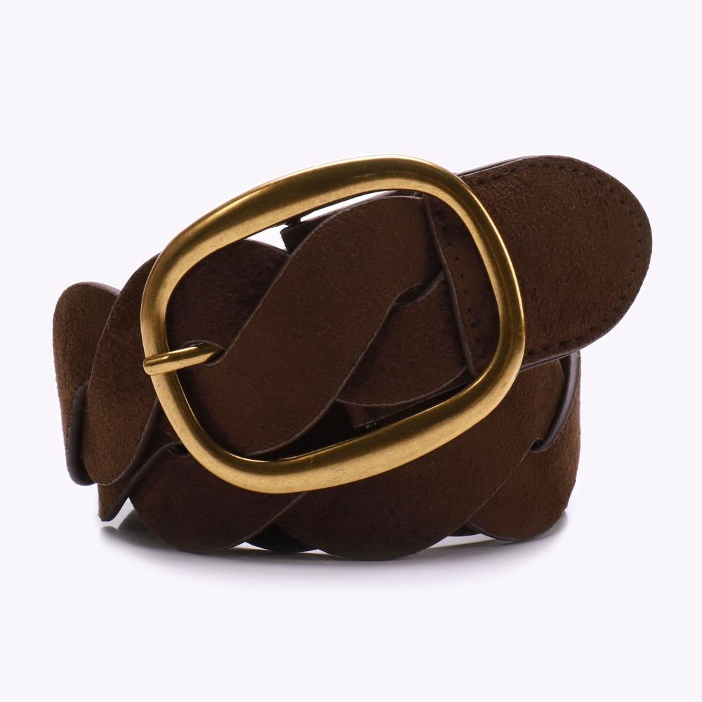 Pin Buckle Twists Woven Waistband Weave Men Belt Fashion Suede Belt Unisex