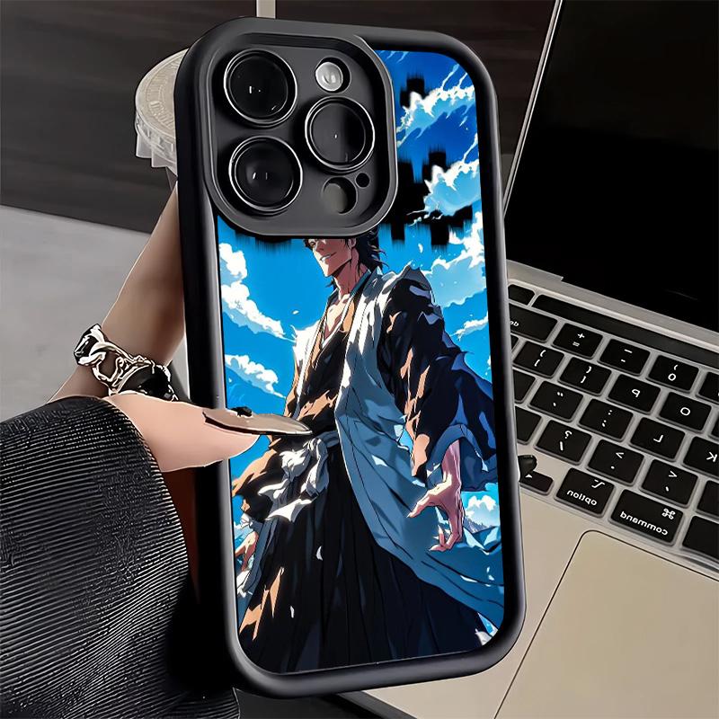 Чехол для телефона iPhone 17 Air 16E 15 16 Pro Max Bleach Айдзен Сосукэ Чехол 14 Plus 13 12 Mini Мягкий Силиконовый Fundas