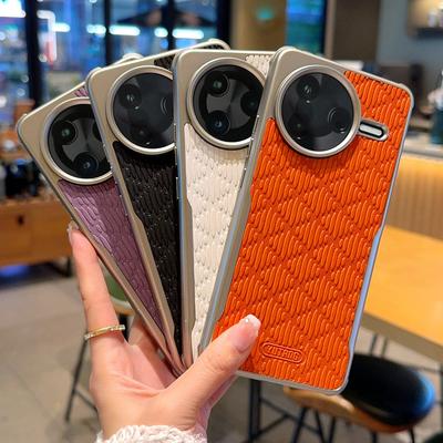 Для POCO F7 Pro F7 Ultra Текстурированный Кожаный Скрытый Магнитный Ударопрочный Чехол для Телефона с Защитой от Отпечатков