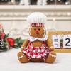 Desktop Display: Gingerbread, Seated Couple Statue, Cartoon Christmas Decoration, Holiday Character Decoration